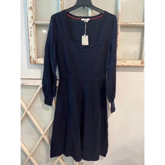 NWT Boden size 8 navy blue sweater dress some wool & alpaca - Picture 1 of 3